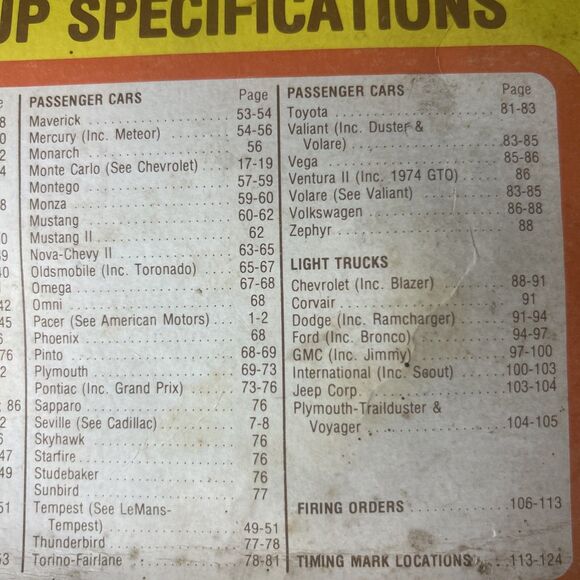 Precision Tune Guide 1965-79 Ignition Tune-up Specifications Passenger Car Truck - Picture 5 of 10